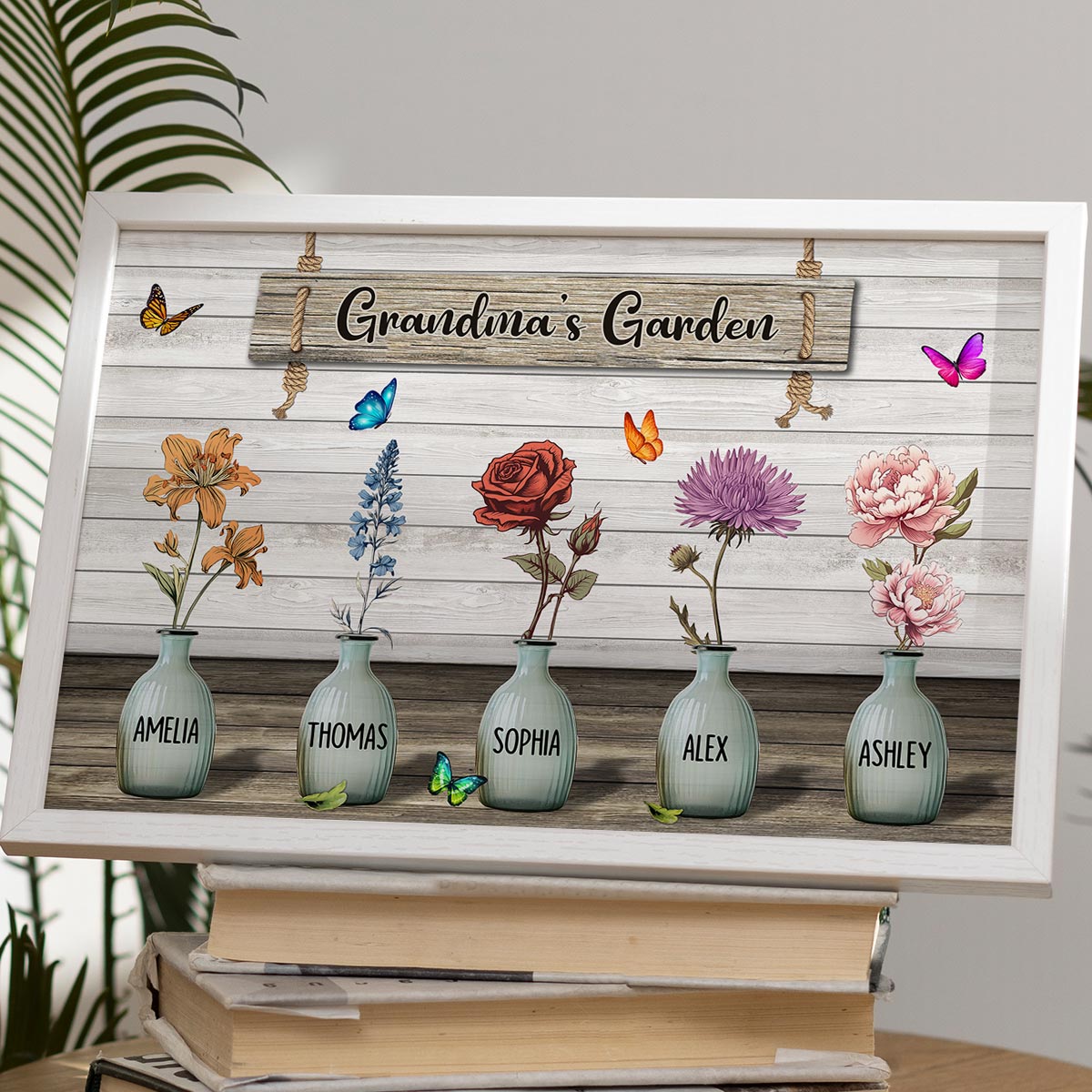 Custom Birth Month Flowers Poster, Gift For Grandma, Mom, Auntie