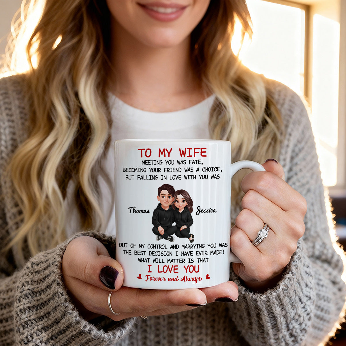 To My Wife My Husband Meeting You Was Fate - Personalized Mug - Gift For Couple, Gift For Him, For Her