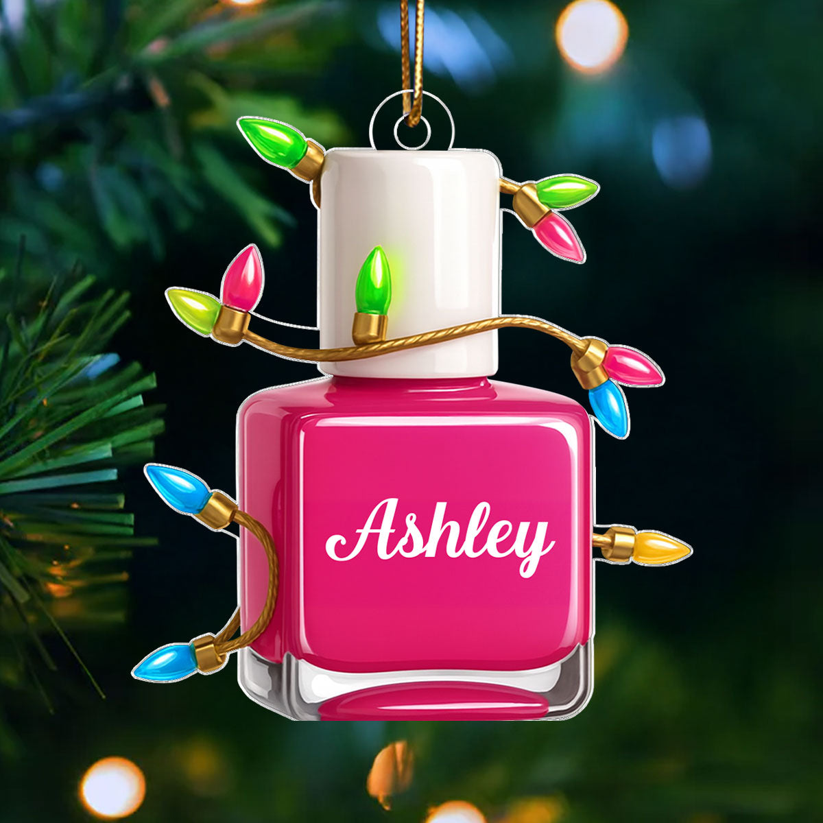 Custom Nail Polish Beauty Artist - Personalized Acrylic Ornament
