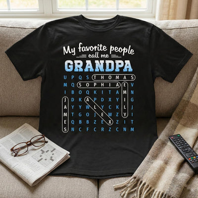 My Favorite People Call Me Grandpa Dad Word Search Puzzle - Personalized Shirt - Gift For Grandpa, Dad