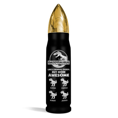 Daddysaurus Grandpasaurus Funny Gift For Dad Grandpa Personalized Bullet Tumbler