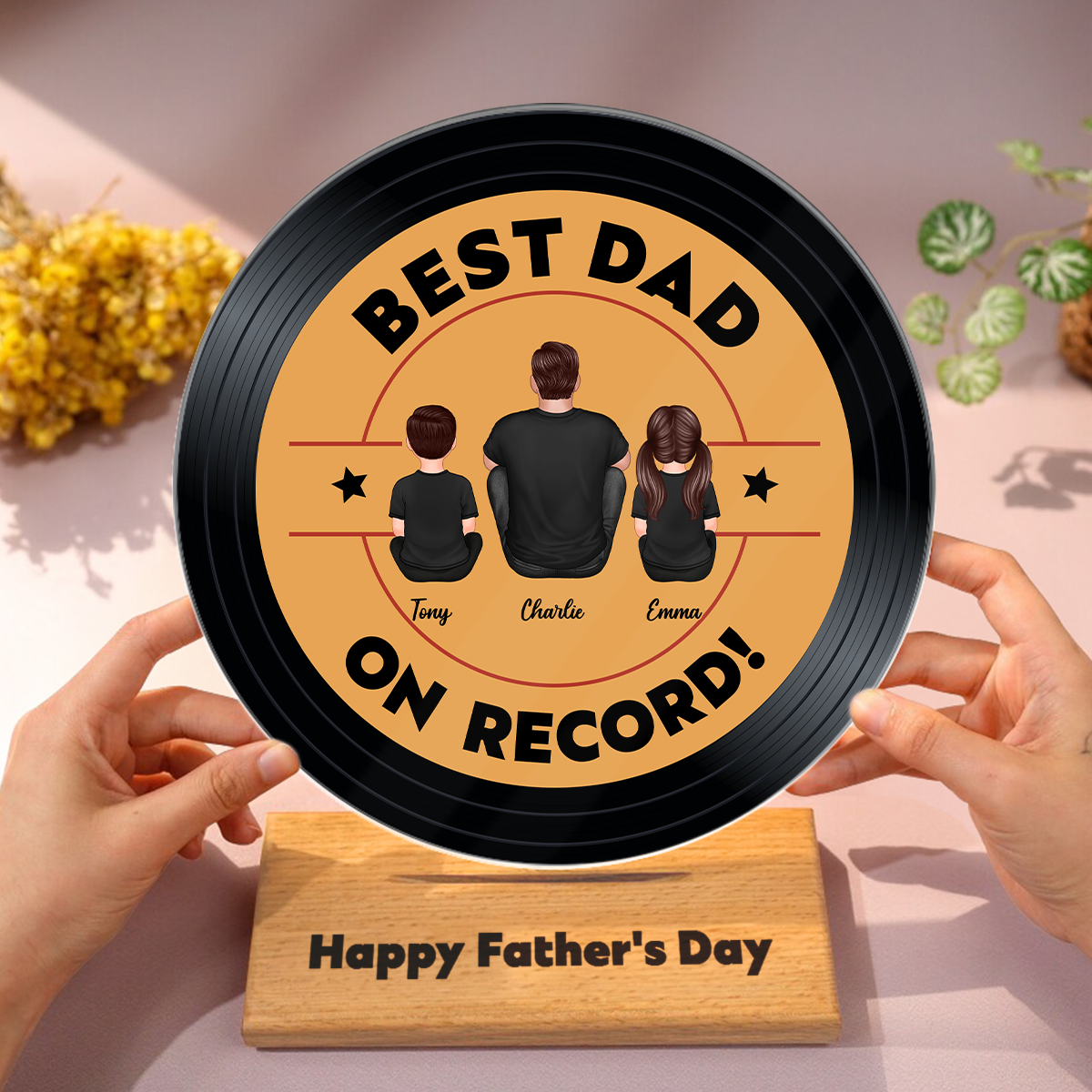 Best Dad Grandpa On Record Personalized Acrylic Record Plaque| Coolest Father's Day Gift For Dad, Grandpa