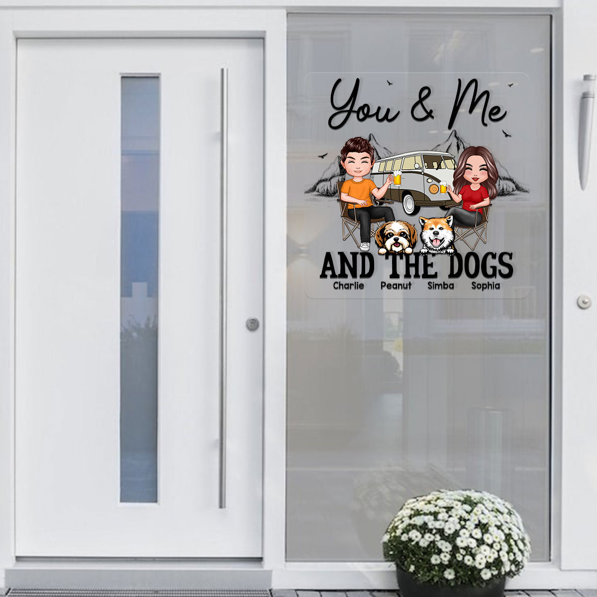You Me & The Dogs Camping Couple Personalized RV Decal