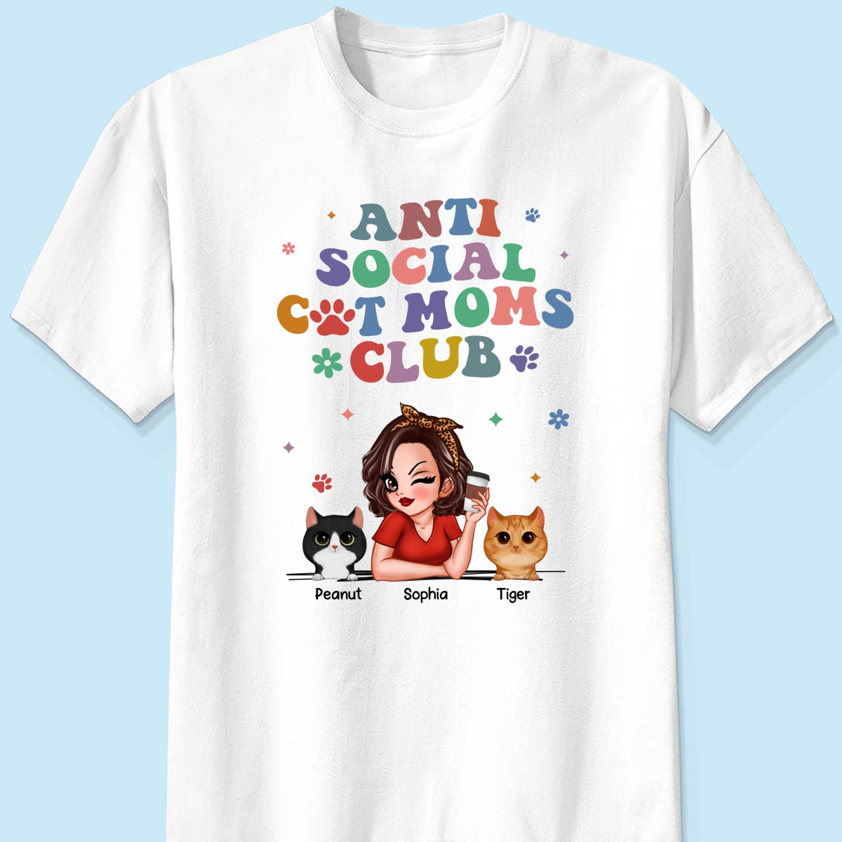 Anti Social Cat Mom Club Pesonalized Shirt