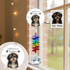 Custom Watercolor Portraits Using Pet Photo Look For Me In Rainbows - Personalized Crystal Suncatcher With Charm - Pet Memorial Ornament