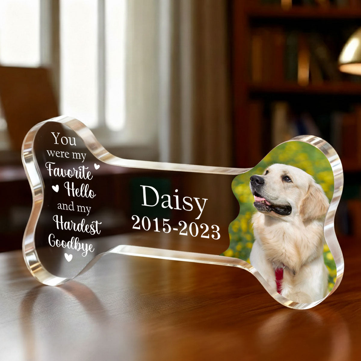 Once By My Side Forever In My Heart - Personalized Acrylic Block Plaque - Heartfelt Pet Memorial Keepsake