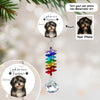 Custom Watercolor Portraits Using Pet Photo Look For Me In Rainbows - Personalized Crystal Suncatcher With Charm - Pet Memorial Ornament