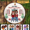 Doll Couple Standing First Christmas Personalized Circle Ornament