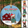 Dogs House First Christmas French Bulldog Personalized Circle Ornament