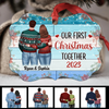 Couple Standing Back View First Christmas Together Personalized Christmas Ornament