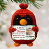 Hug From Heaven Custom Photo Holly Branch Handmade Cardinal - Personalized Crochet With Card - Sympathy Gift Memorial Keepsake