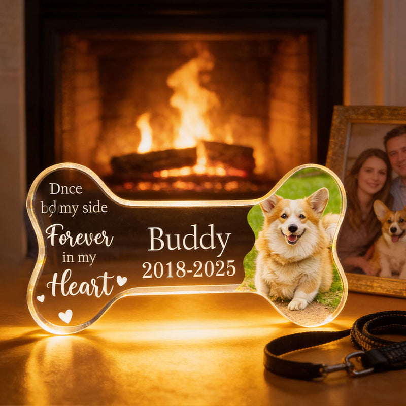 Once By My Side Forever In My Heart - Personalized Acrylic Block Plaque - Heartfelt Pet Memorial Keepsake