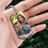 Custom Dad And Kids Photo Drive Safe Daddy We Love You Father‘s Day Gift Personalized Wooden Keychain