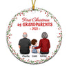 First Time As Grandparents Personalized Decorative Circle Ornament