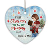 Mom Holding Baby First Christmas Personalized Heart Ornament