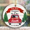 Our First Christmas Couple Personalized Circle Ornament