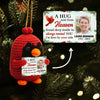 Hug From Heaven Custom Photo Holly Branch Handmade Cardinal - Personalized Crochet With Card - Sympathy Gift Memorial Keepsake