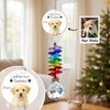Custom Watercolor Portraits Using Pet Photo Look For Me In Rainbows - Personalized Crystal Suncatcher With Charm - Pet Memorial Ornament