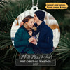 First Christmas Couple Married Engaged Photo Personalized Acrylic Ornament