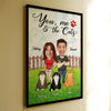 Couple And The Cats Funny Custom Face Photo Personalized Poster