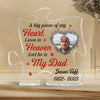 A Big Piece Of My Heart Lives In Heaven Daddy Photo Memorial Personalized Puzzle Acrylic Plaque