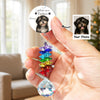 Custom Watercolor Portraits Using Pet Photo Look For Me In Rainbows - Personalized Crystal Suncatcher With Charm - Pet Memorial Ornament