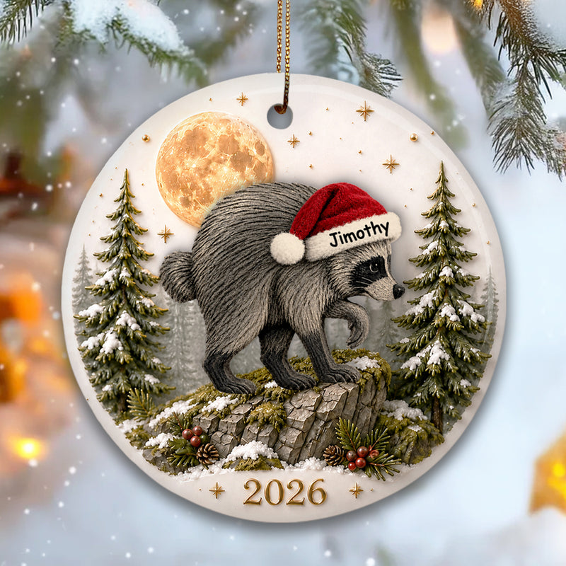 Lovable Viral Jimothy Raccoon Ceramic Ornament - Trending 2026 Keepsake