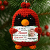 Hug From Heaven Custom Photo Holly Branch Handmade Cardinal - Personalized Crochet With Card - Sympathy Gift Memorial Keepsake