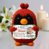 Hug From Heaven Custom Photo Holly Branch Handmade Cardinal - Personalized Crochet With Card - Sympathy Gift Memorial Keepsake