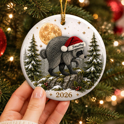 Lovable Viral Jimothy Raccoon Ceramic Ornament - Trending 2026 Keepsake