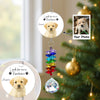 Custom Watercolor Portraits Using Pet Photo Look For Me In Rainbows - Personalized Crystal Suncatcher With Charm - Pet Memorial Ornament
