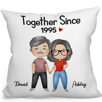 Watercolor Couple Sitting Gift For Him Gift For Her Personalized Pillow