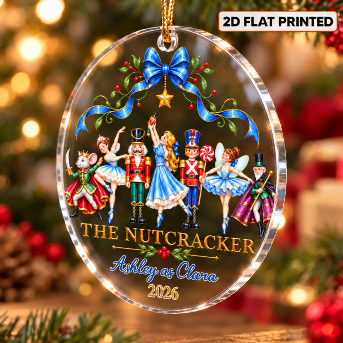 The Nutcracker Custom Name And Character - Personalized Acrylic Ornament - Christmas Gift For Ballet Dancers, Girls, Kids
