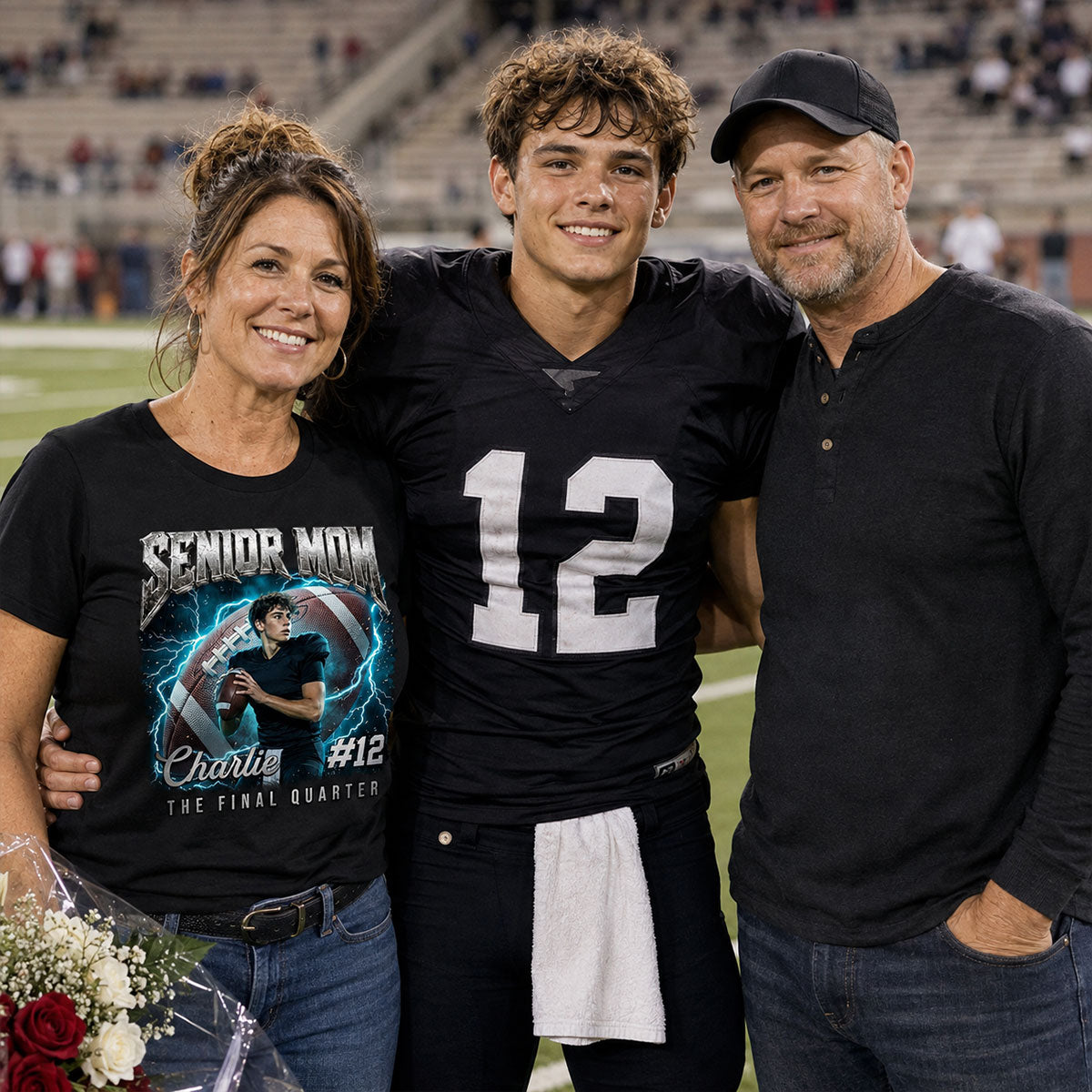 Trending Senior Football Mom Upload Photo - Personalized Shirt - Senior Night, Game Day Gift