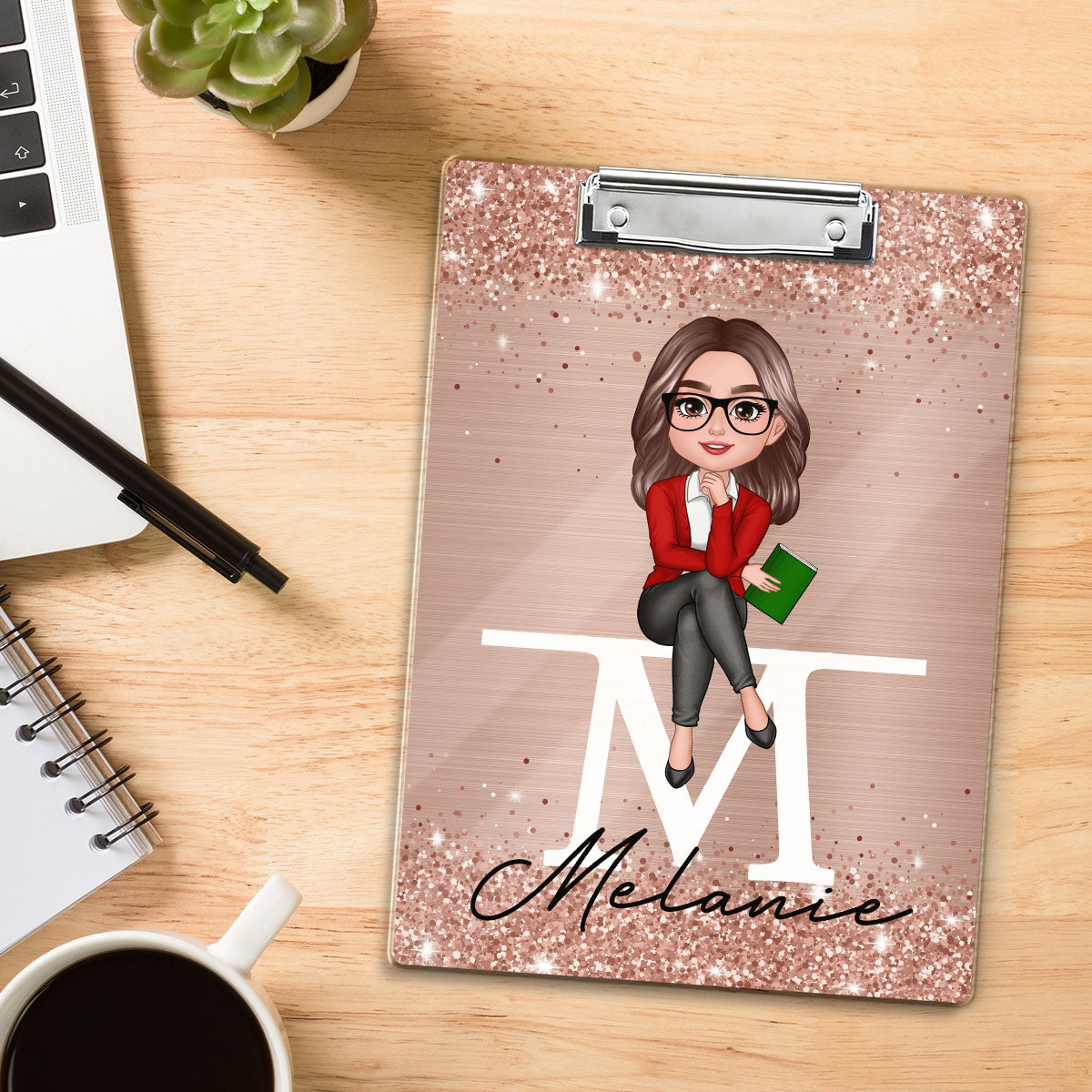 Teacher Sitting Personalized Clipboard, Appreciation Gift, Back To School Gift