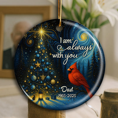 I Am Always With You Starry Night Personalized Ceramic Ornament, Memorial Remembrance Keepsake for Loved Ones