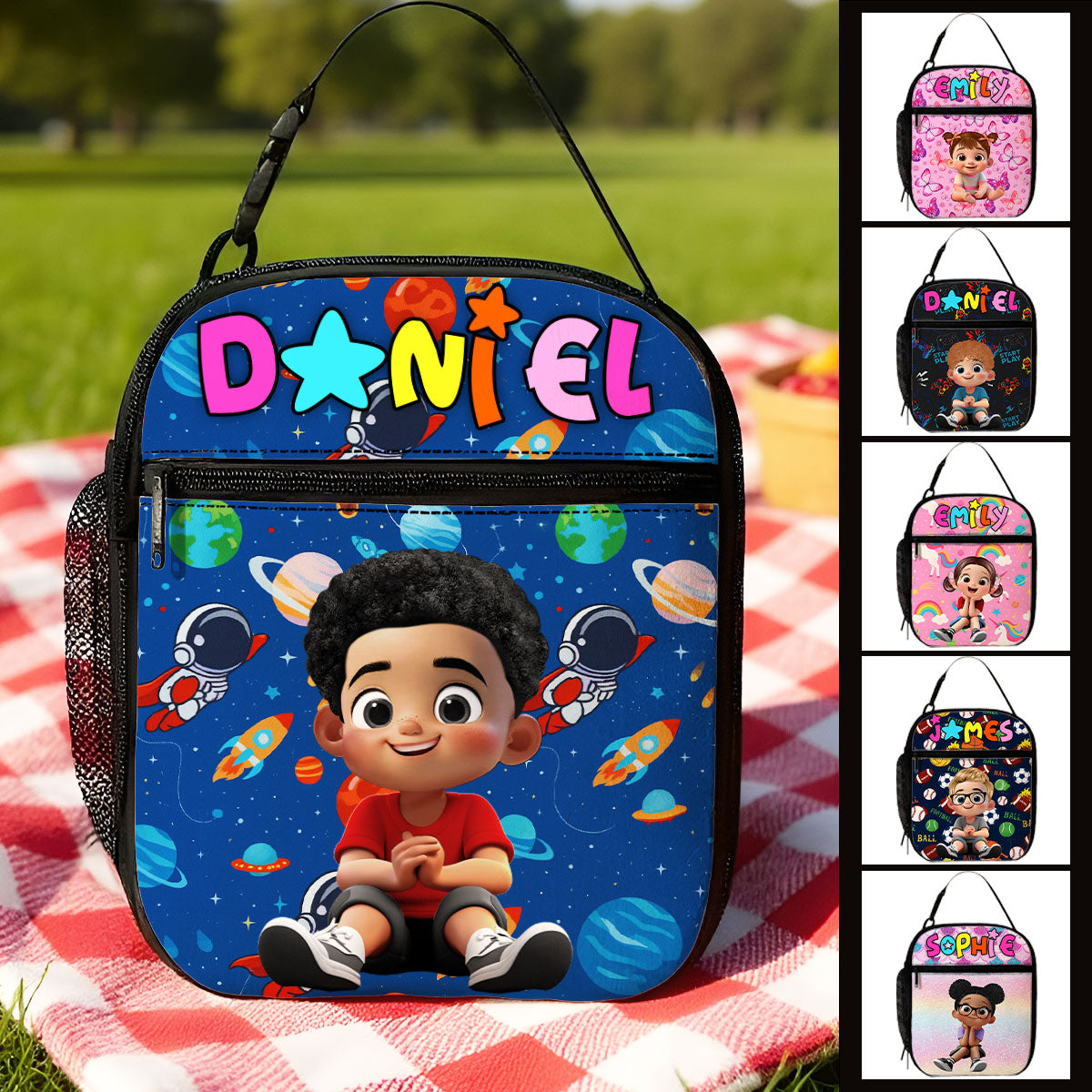 Custom Name Insulated Lunch Bag for Kids, Unique Designs for Boys & Girls, Keep Your Child’s Meals Fresh & Safe All Day