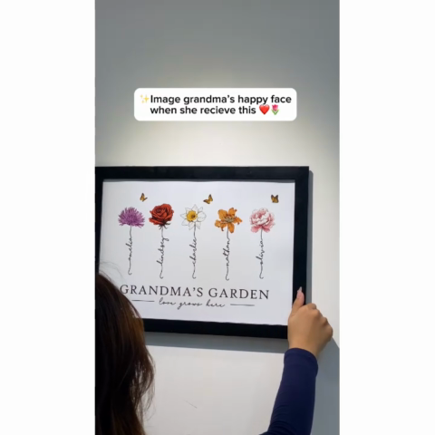 [FREE DELIVERY - Limited Time Offer] Grandma‘s Garden Love Grows Here Beautiful Birth Month Flower Gift For Grandma Mom Personalized Poster