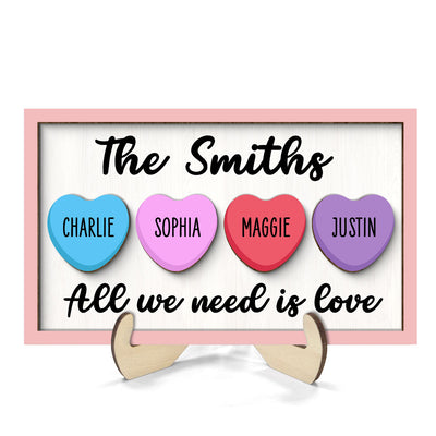 All We Need Is Love Family  Decoration Personalized 2-Layer Wooden Plaque