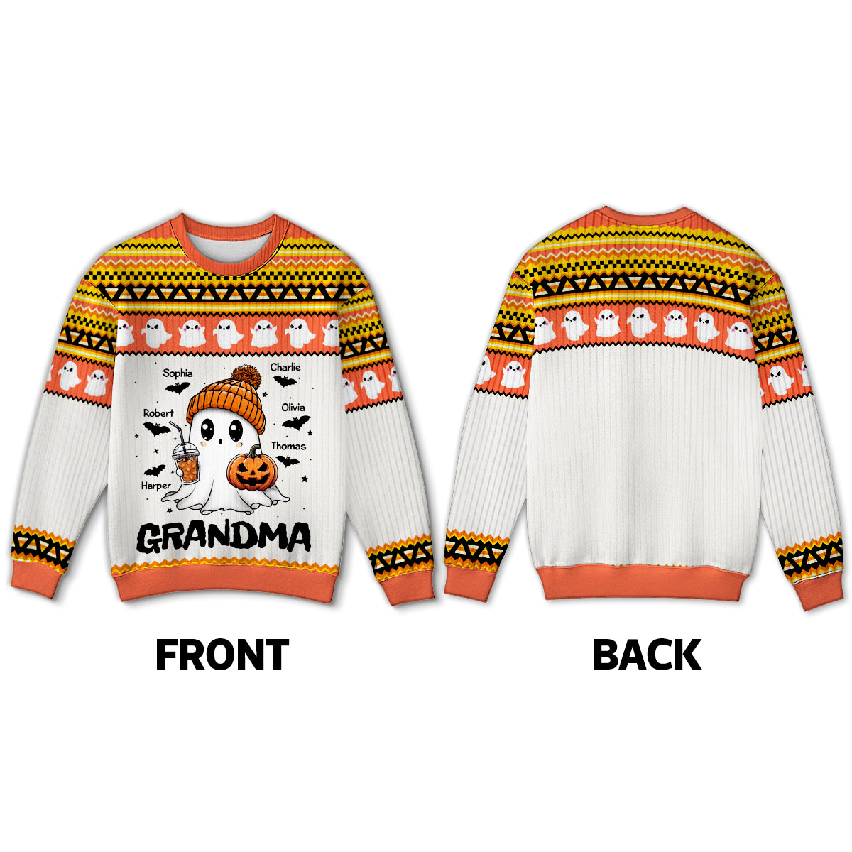 Halloween Grandma Boo Personalized Sweater