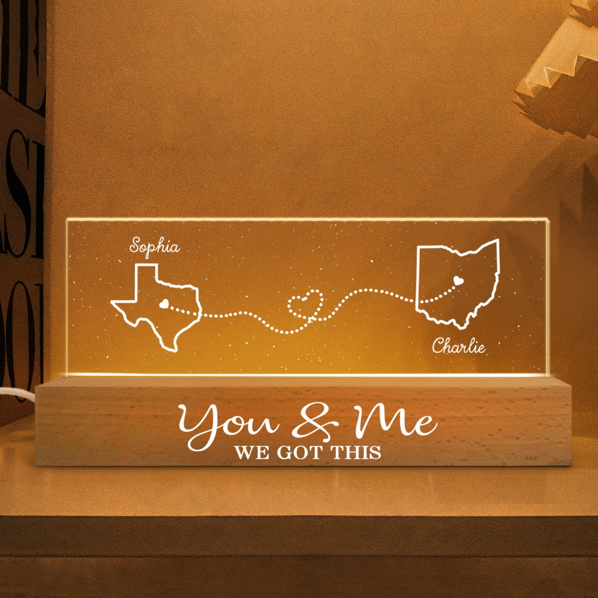 You & me we got this Personalized Acrylic LED Night Light, Heartfelt Anniversary Gift For Girlfriend, For Wife