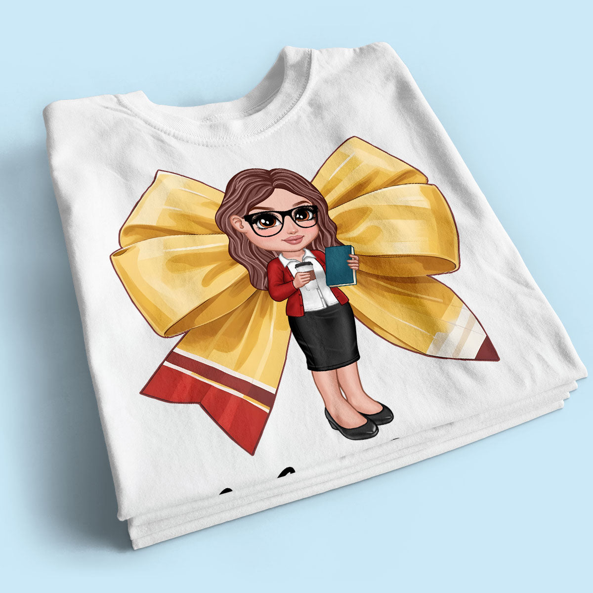 Pencil Coquette Bow Personalized Shirt, Appreciation Gift For Teacher