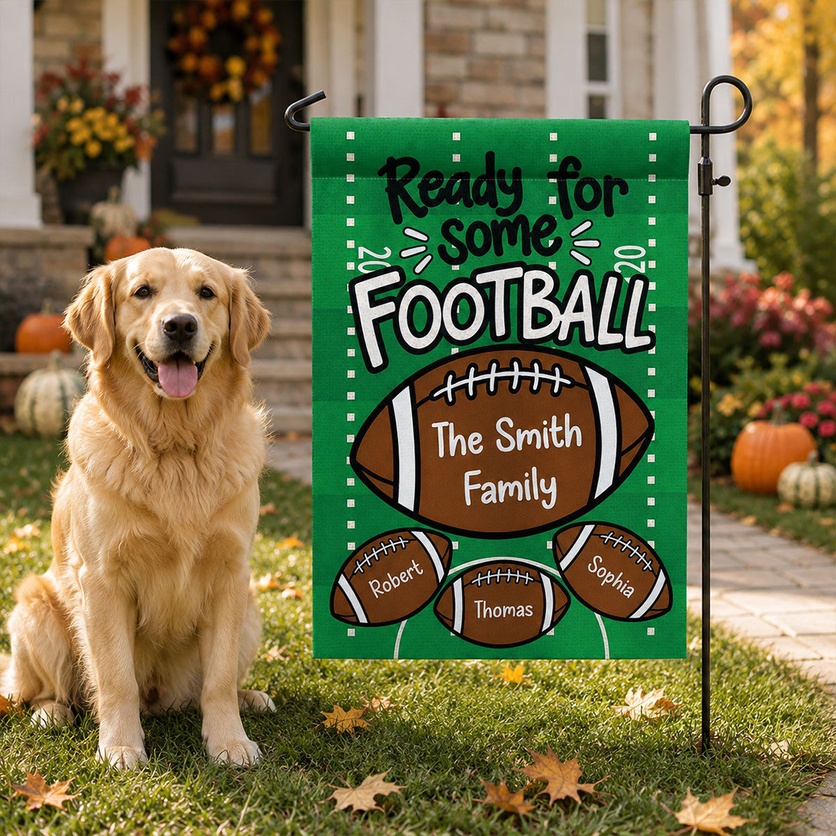 Family Ready For Some Football - Personalized Garden Flag - Football Season Decor For Family