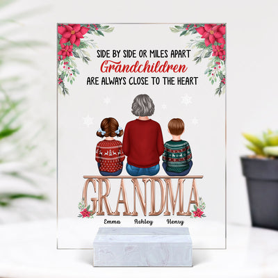 Side By Side Grandma Grandkids Personalized Acrylic Plaque