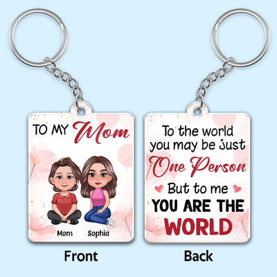 Pretty Doll To My Mom Personalized Acrylic Keychain