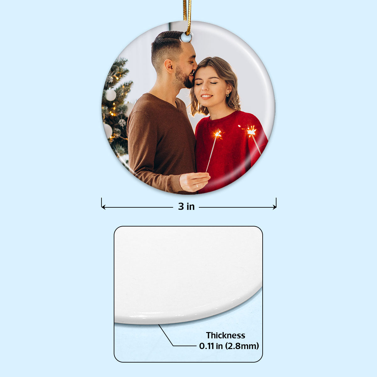 A Day To Remember Custom Photo Christmas Keepsake Personalized Double Sided Circle Ornament