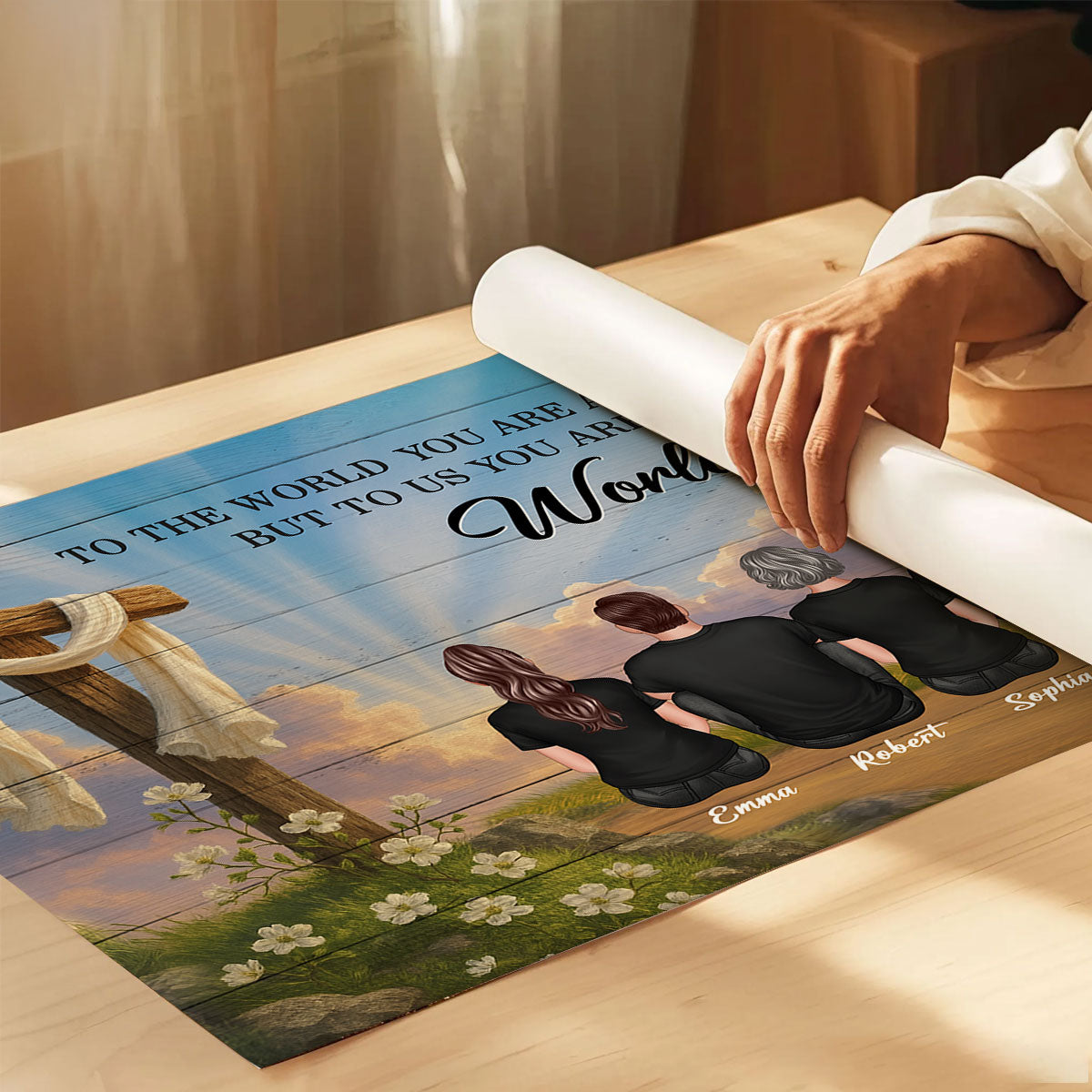 Cross Mom You are the World Personalized Poster