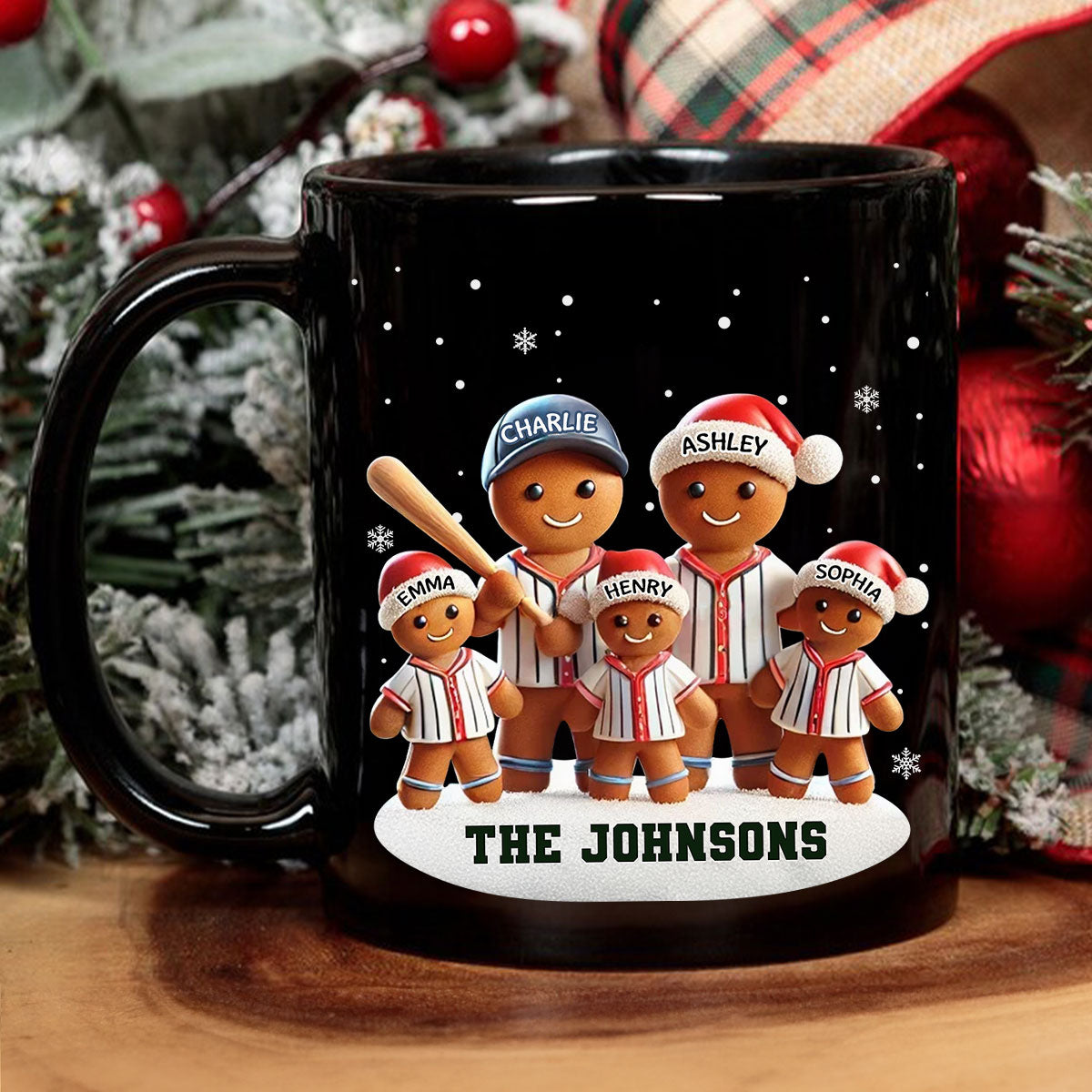 Baseball Gingerbread Family Sport Lover Personalized Mug