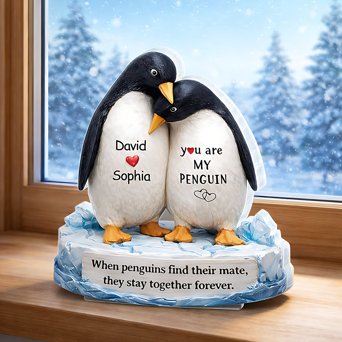 You Are My Penguin - Personalized Acrylic Block Plaque - Sentimental Wedding Anniversary Gift, Gift for Him, for Her