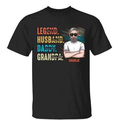Grandpa Legend Crossed Arm Old Man Personalized Shirt